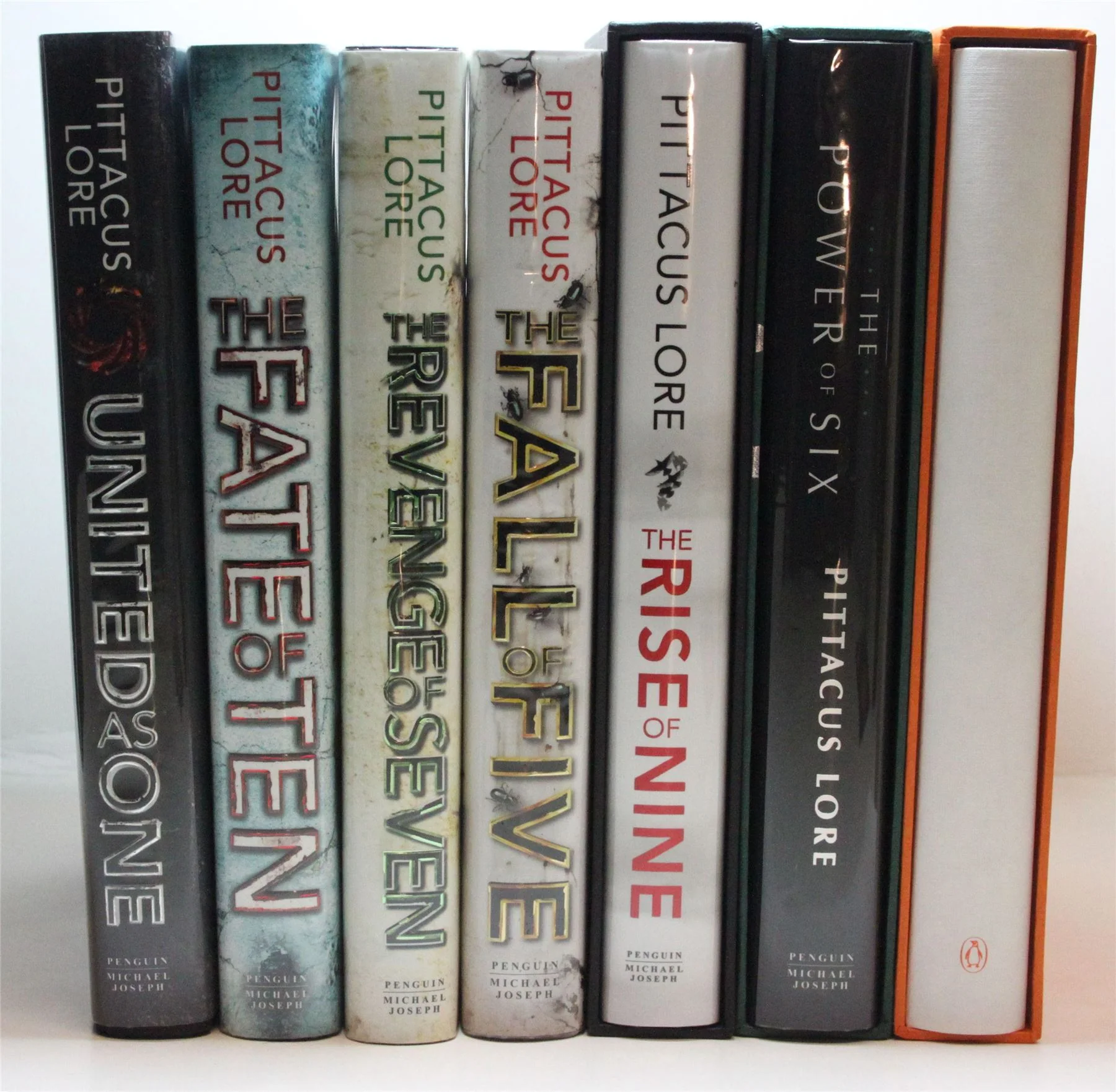 I am Number Four, The Power of Six, The Rise of Nine, The Fall of Five, The Revenge of Seven, The Fate of Ten, United As One (Lorien Legacies book 1 - 7) - set of 7 books